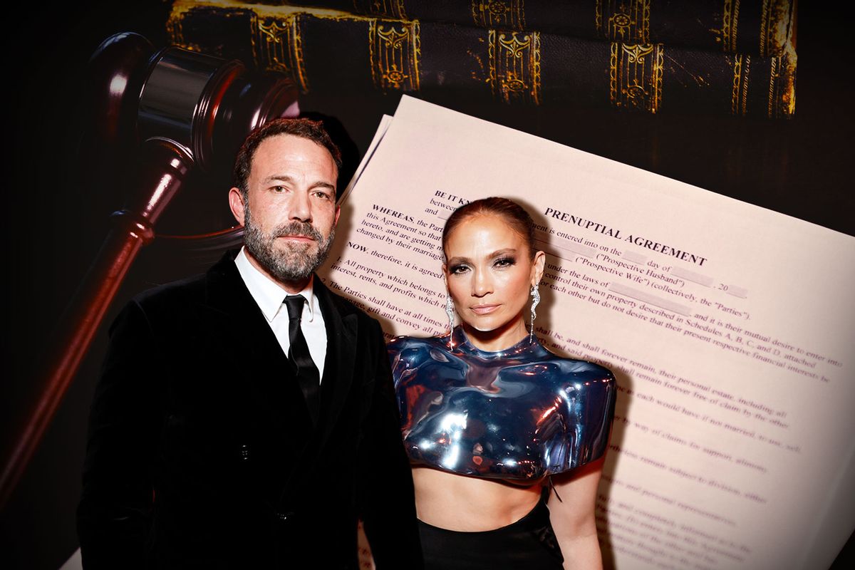 Ben Affleck and Jennifer Lopez | Prenuptial Agreement (Photo illustration by Salon/Getty Images)