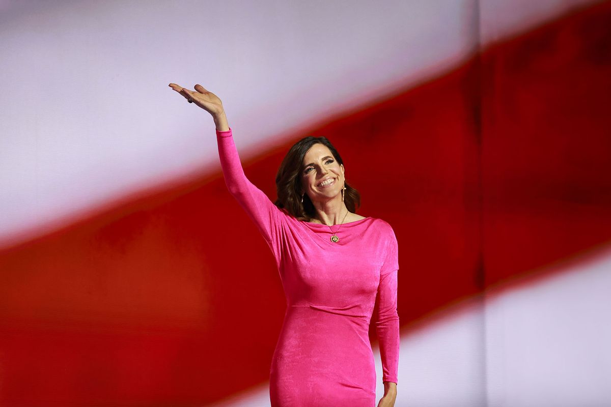 U.S. Rep. Nancy Mace (R-SC) walks on stage on the third day of the Republican National Convention at the Fiserv Forum on July 17, 2024 in Milwaukee, Wisconsin. (Joe Raedle/Getty Images)