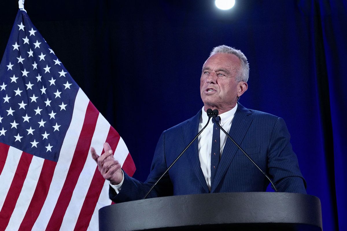 Independent presidential candidate Robert F. Kennedy Jr. speaks in Phoenix, Arizona, August 23, 2024. (OLIVIER TOURON/AFP via Getty Images)